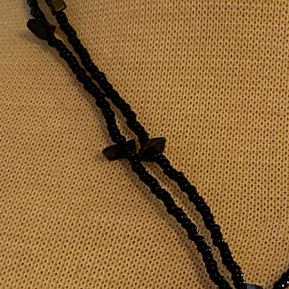 Savvy Cie Beaded Black Onyx & Epidote Disc Pendant - Picture 7 of 8